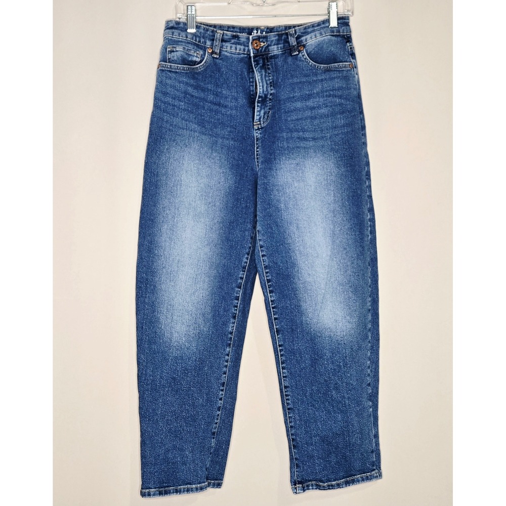 Style & Co Women's High Rise Ankle Jeans Blue Wash Curved Leg Size 6P